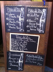 Tapas y platos del día